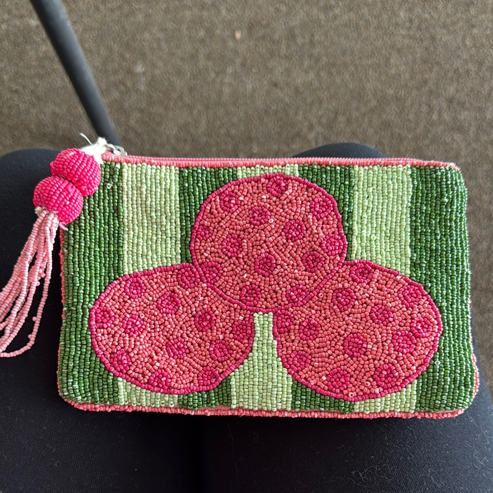 Viral pickle ball beaded bag